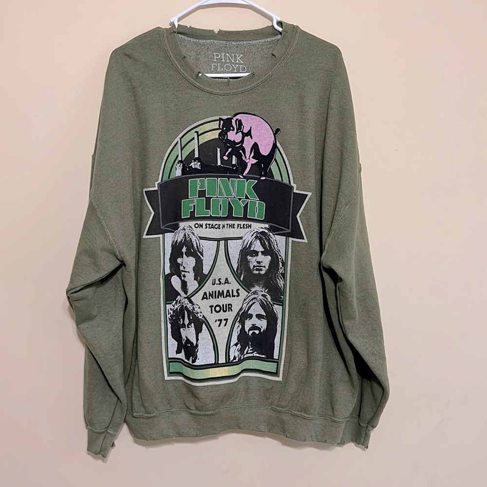 Urban Outfitters Olive Pink Floyd Graphic Sweatshirt